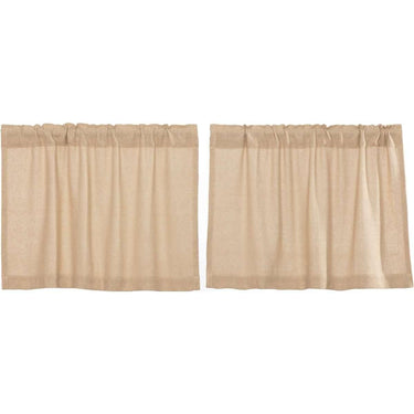 Burlap Vintage Tier Curtain Set of 2 L24xW36 - The Fox Decor